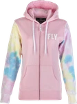 Fly Racing Women's Tie-die Zip Up Hoodie Lg Pink/yellow/blue 358-0071L. Fixed Price $78.99.