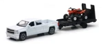 Newray 1:43 Scale White Chevrolet Silverado Pick Up With Red Atv. Fixed Price $24.99.