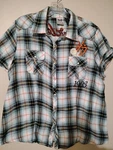 Harley-davidson Genuine Motorclothes Women's Plaid Embroidered Button-up Shirt. Fixed Price $26.30.