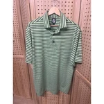 Footjoy Mens Prodry Striped Golf Polo Shirt Green Grey Summit Chase Logo Size. Fixed Price $18.65.