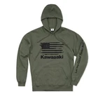 New Kawasaki Oem Flag Pullover Hoodie Sweatshirt, Green K004-1317-GNXL. Fixed Price $34.95.