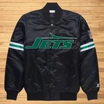 Jet-s Black Satin Bomber Style Letterman Embroidered Varsity Jacket. Fixed Price $72.99.