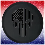 Funny Spare Tire Cover American Flag Patriot Skull Punisher Fits Jeep Camper Rv. Fixed Price $54.95.