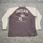 Indian Motorcycle Mens 3XL Gray Raglan Long Sleeve Pinup Graphic T-shirt Logo. Fixed Price $17.99.