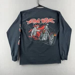 Vintage Lethal Threat Shirt Mens Medium Black Sleeve Hit Biker Tee Y2K Metal. Fixed Price $20.79.