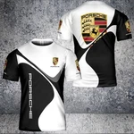 New Custom Name Men's Porsche Motorsport Racing Black White 3D T-shirt S-5XL. Fixed Price $27.99.
