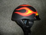 Cyber U-70 Half Motorcycle Helmet Flat Black Flames Xs X-small. Fixed Price $24.99.