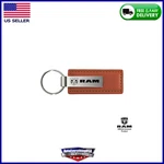 Au-tomotive Gold Dodge Ram Brown Leather Fob Authentic Logo Keychain. Fixed Price $17.95.