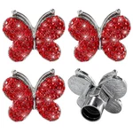 Jnxij 4 Pcs Bling Tire Valve Stem Caps, Crystal Butterfly Rhinestone Car Red. Fixed Price $7.53.