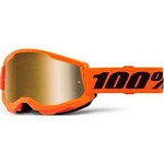 100% Strata 2 Goggles Neon Org-mir Gold Lens. Fixed Price $46.82.