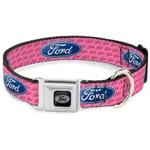 Ford Oval Dog Collars Made From Real Seat Belt Material Pink. Fixed Price $24.99.