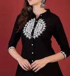 Anouk Women Black Top Embroidered Shirt Size Indian Kurta Summer Casual. Fixed Price $15.00.