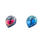 Icon Adult Domain Nouveau Helmet Full Face Xs 2XL 3XL Silver Blue. Fixed Price $343.86.