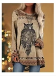 Women's Casual Summer Long Sleeve T-shirt Ethnic Printed Indian Dreamcatcher. Fixed Price $15.70.