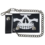 Hot Leathers WLB1010 Skull Black Bi-fold Wallet With Chain. Fixed Price $19.95.
