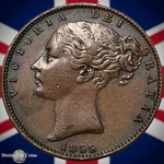 Great Britain 1855 Farthing 1/4D GB3475. Fixed Price $75.00.