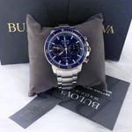 Bulova Series Blue Dial Marine Star Men New 98B301 Chronograph Watch (45MM). Fixed Price $215.20.