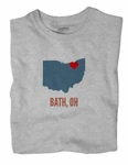 Bath Ohio T-shirt Summit County Heart. Fixed Price $18.99.