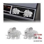 2 Pcs Bling Car Air Vent Clip - Cute Elephant Crystal Silver +. Fixed Price $9.50.