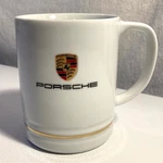 Official Porsche Coffee Mug - Gold Trim Crest Large Cup Made In Germany. Fixed Price $37.99.