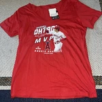 New Era Shoei Ohtani Los Angeles Angels Mvp Women V-neck Xl Red T-shirt Nwt. Fixed Price $18.00.