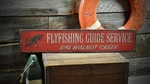 Custom Fly Fishing Guide Service Sign - Rustic Hand Made Wooden. Fixed Price $43.20.