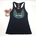 New Women Blue Brushed Wings Scoop Neck Harley-davidson Tank Top HT4851BLK-XL. Fixed Price $28.90.