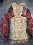 Indian Chiffon Embroidery Border Women Calf Sleeve Flare Dress Kurta Sz. Med. Fixed Price $25.00.