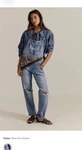 New Free People Baby Blues Summit Collared Denim Chambray Cotton Shirt Xs. Fixed Price $99.00.