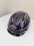 Harley-davidson Dot Half Helmet Small Black Purple Flames Motorcycle Skull Cap. Fixed Price $39.99.