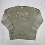 Lucky Brand Jeep Crewneck Pullover Sweatshirt Large Faded Green Cotton Poly. Fixed Price $26.99.