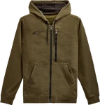 Alpinestars Asymmetrical Zip-up Hoodie Military Green M-2X. Fixed Price $92.35.