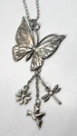 Z1 Butterfly Silver Car Charm Mirror Ornament Ganz ER79605 Dragonfly Flower Bird. Fixed Price $11.99.