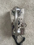 Crosley CR55 Silver Retro Corded Wall Mountable Telephone 2012 Model Rotary Dial. Fixed Price $50.00.