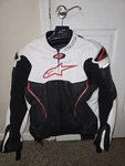 Alpinestars Gp Plus Leather Motorcycle Jacket White Black Red Men Size 44. Fixed Price $450.00.
