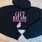 Jeffree Star Cosmetics Can Relate Cropped Hoodie Black Pink Women Size. Fixed Price $35.00.