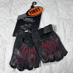 Nwt Leather Motorcycle Gloves Fingerless Size Black Red Flames F1-166 Gel. Fixed Price $15.99.