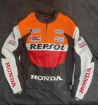 Honda Repsol Cowhide Leather Jacket Men Protective Moto Gear. Fixed Price $180.09.