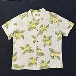 Caribbean Joe Hawaiian Aloha Shirt Men's 3XL Tall Cream Floral Hibiscus Camp. Fixed Price $26.95.