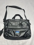 Tumi Alpha Expandable Organizer Leather Briefcase Laptop Bag 96141D2. Fixed Price $249.99.