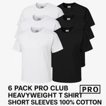6 Pack Pro Club Mens Plain Short Sleeve Shirt Heavyweight Cotton. Fixed Price $58.95.