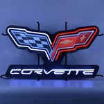 Neonetics 5CRVC6 Corvette Flags Car Dealer Art 30" By 17" Sign. Fixed Price $419.99.