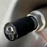4 Vivid Black Billet Knurled Tire Air Valve Stem Caps Metallic Look Skeleton. Fixed Price $13.99.