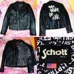 Schott Les(art)ist Leather Riders Jacket Black Biker Coat M. Fixed Price $723.99.