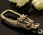 1X Solid Brass Dragon Head Fob Belt Clip Buckle Key Chain Ring Holder Hook Usa. Fixed Price $8.99.