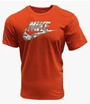 Nike Nsw Icon Futura Men's Orange Camo Logo Spell Out Swoosh Shirt Size. Fixed Price $24.97.