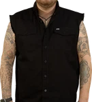 Lethal Threat Ftw Skull Sleeveless Button Down Shirt Black Large CO60193L. Fixed Price $31.73.