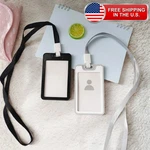 2PCS Id Badge Holder With Lanyard Heavy Duty Clear Vertical Name Tag Card Sleeve. Fixed Price $5.98.