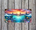 Dolphins Under The Sea Novelty License Plate. Fixed Price $14.95.