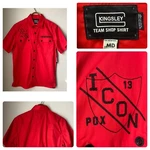 New Icon Kingsley Team Shop Motorsports Portland Pdx Red Shirt Nwt. Fixed Price $10.00.